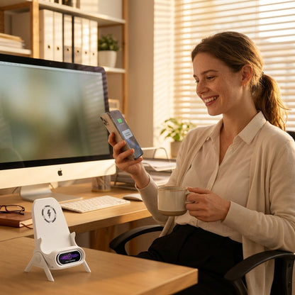 Wireless Charger Stand with Mini Chair Design