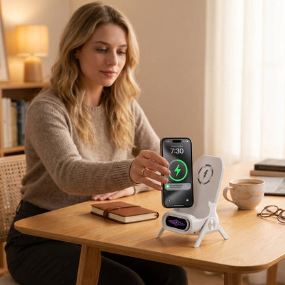 Wireless Charger Stand with Mini Chair Design