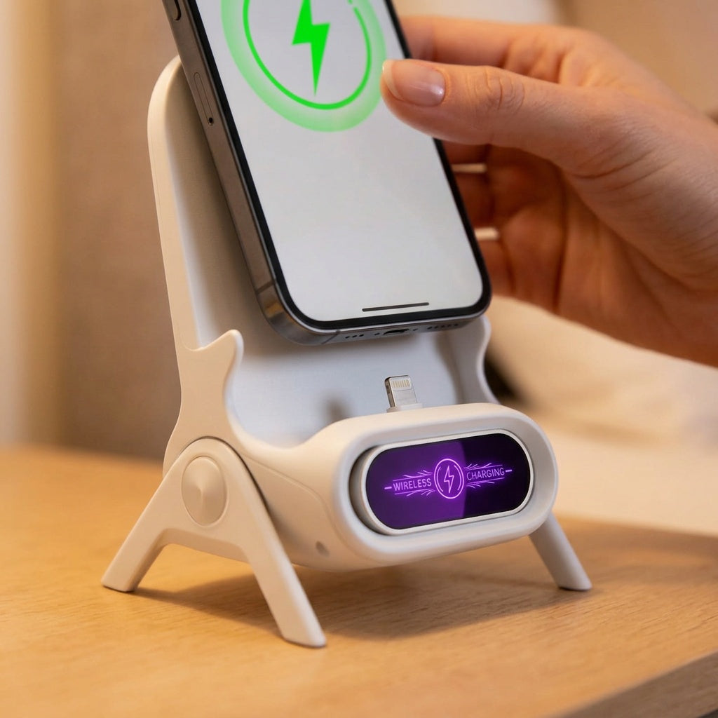 Wireless Charger Stand with Mini Chair Design
