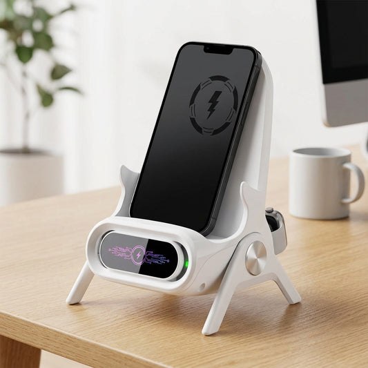 Wireless Charger Stand with Mini Chair Design